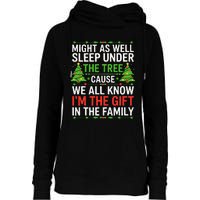 Might As Well Sleep Under The Tree Christmas Pajamas Womens Funnel Neck Pullover Hood