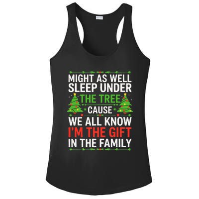 Might As Well Sleep Under The Tree Christmas Pajamas Ladies PosiCharge Competitor Racerback Tank