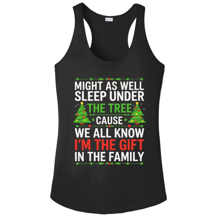 Might As Well Sleep Under The Tree Christmas Pajamas Ladies PosiCharge Competitor Racerback Tank