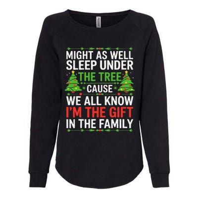 Might As Well Sleep Under The Tree Christmas Pajamas Womens California Wash Sweatshirt