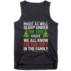 Might As Well Sleep Under The Tree Christmas Pajamas Tank Top