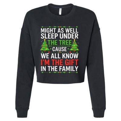 Might As Well Sleep Under The Tree Christmas Pajamas Cropped Pullover Crew