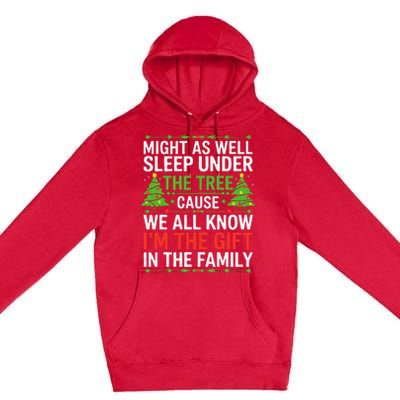 Might As Well Sleep Under The Tree Christmas Pajamas Premium Pullover Hoodie