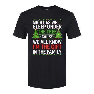 Might As Well Sleep Under The Tree Christmas Pajamas Softstyle CVC T-Shirt