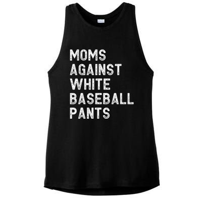 Moms Against White Baseball Pants Funny Baseball Mom Ladies PosiCharge Tri-Blend Wicking Tank