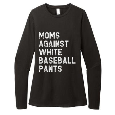 Moms Against White Baseball Pants Funny Baseball Mom Womens CVC Long Sleeve Shirt