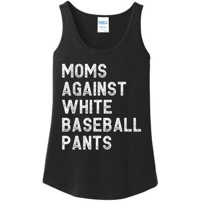 Moms Against White Baseball Pants Funny Baseball Mom Ladies Essential Tank