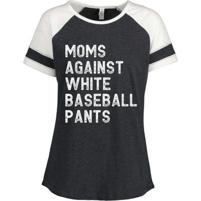 Moms Against White Baseball Pants Funny Baseball Mom Enza Ladies Jersey Colorblock Tee