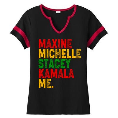 Maxine Michelle Stacey Kamala Me Black History Month Ladies Halftime Notch Neck Tee