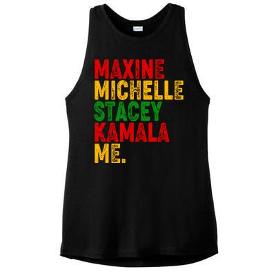 Maxine Michelle Stacey Kamala Me Black History Month Ladies PosiCharge Tri-Blend Wicking Tank