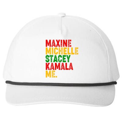 Maxine Michelle Stacey Kamala Me Black History Month Snapback Five-Panel Rope Hat