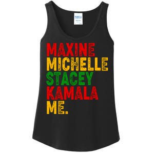 Maxine Michelle Stacey Kamala Me Black History Month Ladies Essential Tank