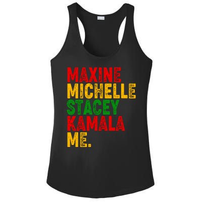 Maxine Michelle Stacey Kamala Me Black History Month Ladies PosiCharge Competitor Racerback Tank