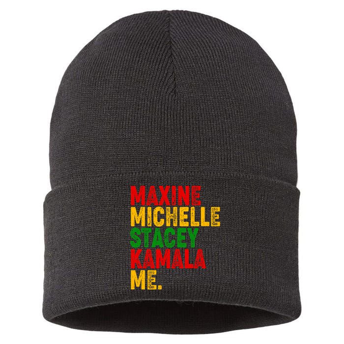 Maxine Michelle Stacey Kamala Me Black History Month Sustainable Knit Beanie