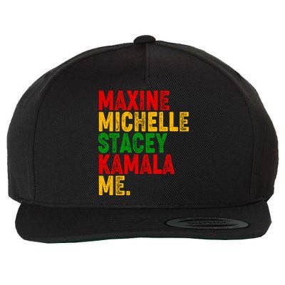 Maxine Michelle Stacey Kamala Me Black History Month Wool Snapback Cap