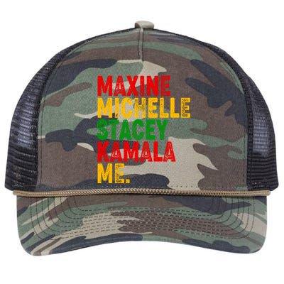 Maxine Michelle Stacey Kamala Me Black History Month Retro Rope Trucker Hat Cap