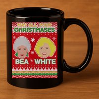May All Your Christmases Bea White Ugly Christmas 11oz C Handle Ceramic Mug