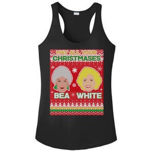 May All Your Christmases Bea White Ugly Christmas Ladies PosiCharge Competitor Racerback Tank