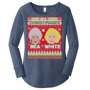 May All Your Christmases Bea White Ugly Christmas Women's Perfect Tri Tunic Long Sleeve Shirt