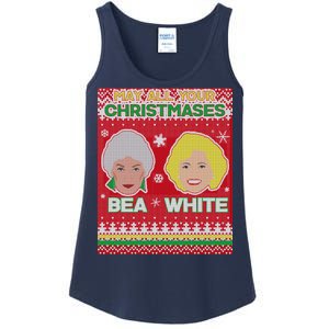 May All Your Christmases Bea White Ugly Christmas Ladies Essential Tank