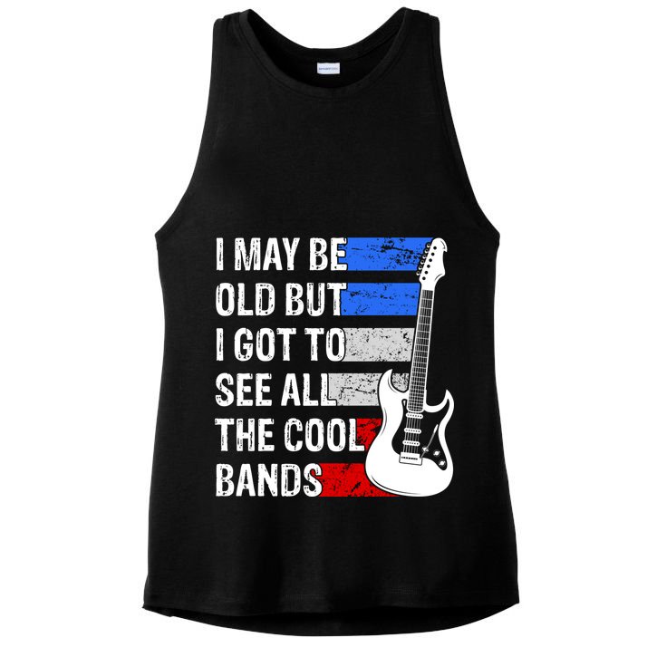 May Be Old Cool Bands Classic Music Ladies PosiCharge Tri-Blend Wicking Tank