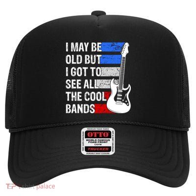 May Be Old Cool Bands Classic Music High Crown Mesh Back Trucker Hat