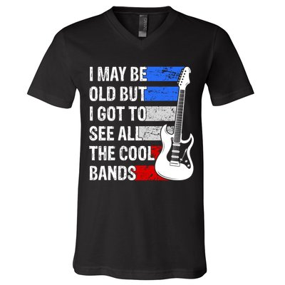 May Be Old Cool Bands Classic Music V-Neck T-Shirt