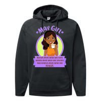 May Birthday Girl Knows More Than You Realize Performance Fleece Hoodie