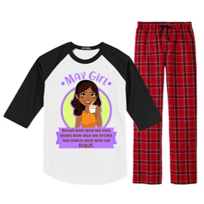 May Birthday Girl Knows More Than You Realize Raglan Sleeve Pajama Set