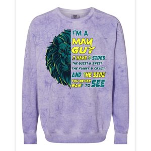 May Birthday Guy Has 3 Sides Sweet Funny Crazy  Colorblast Crewneck Sweatshirt