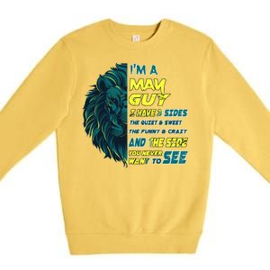 May Birthday Guy Has 3 Sides Sweet Funny Crazy  Premium Crewneck Sweatshirt