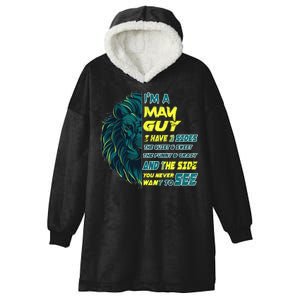 May Birthday Guy Has 3 Sides Sweet Funny Crazy  Hooded Wearable Blanket