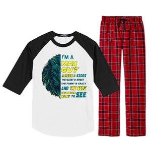 May Birthday Guy Has 3 Sides Sweet Funny Crazy  Raglan Sleeve Pajama Set