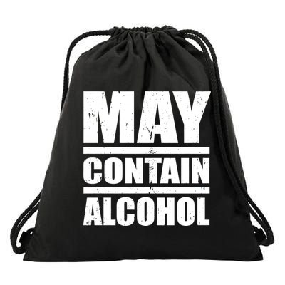 May Contain Alcohol Drawstring Bag