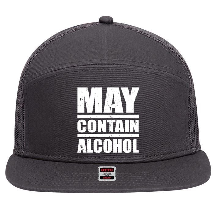 May Contain Alcohol 7 Panel Mesh Trucker Snapback Hat