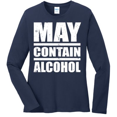 May Contain Alcohol Ladies Long Sleeve Shirt