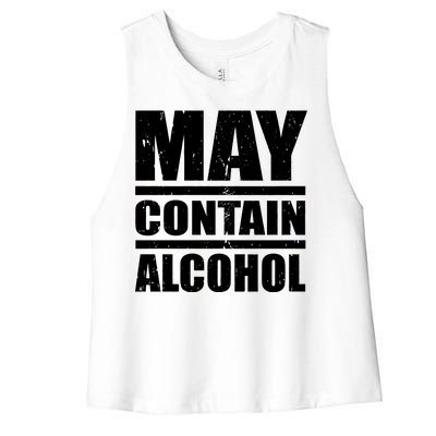 May Contain Alcohol Women's Racerback Cropped Tank