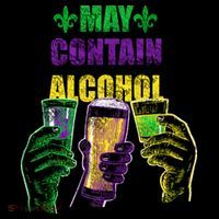 May Contain Alcohol Mardi Gras USA-Made Doggie Bandana