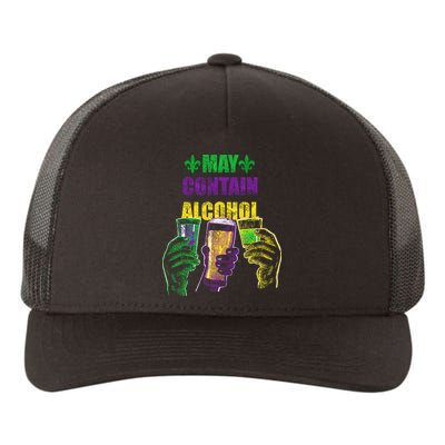 May Contain Alcohol Mardi Gras Yupoong Adult 5-Panel Trucker Hat