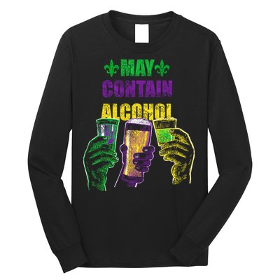 May Contain Alcohol Mardi Gras Long Sleeve Shirt