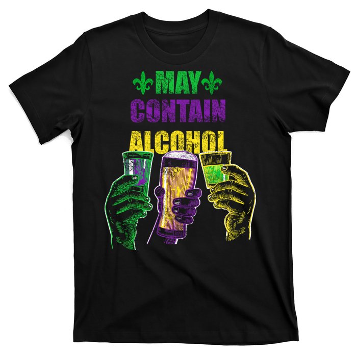 May Contain Alcohol Mardi Gras T-Shirt