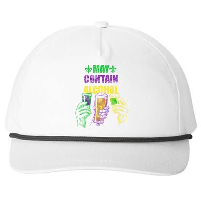 May Contain Alcohol Mardi Gras Snapback Five-Panel Rope Hat