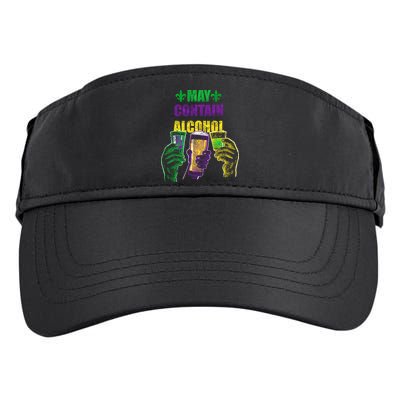 May Contain Alcohol Mardi Gras Adult Drive Performance Visor
