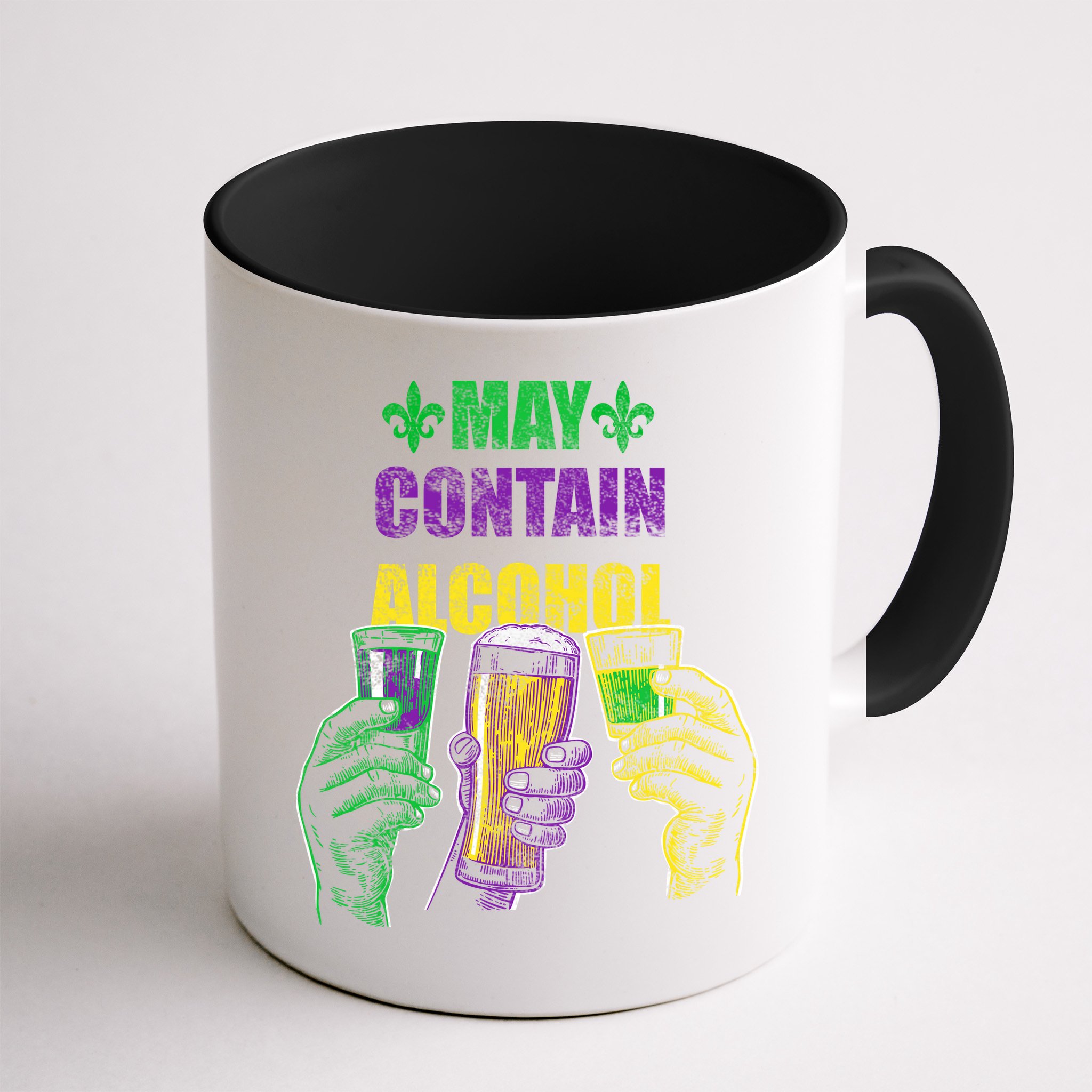 May Contain Alcohol Mardi Gras Mug