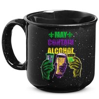 May Contain Alcohol Mardi Gras 15oz Campfire Ceramic Mug