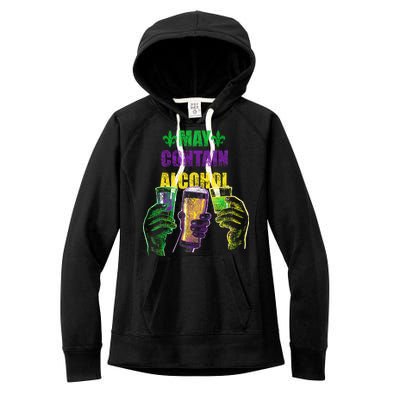 May Contain Alcohol Mardi Gras Women's Fleece Hoodie