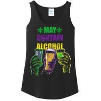 May Contain Alcohol Mardi Gras Ladies Essential Tank