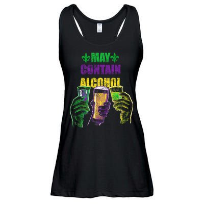 May Contain Alcohol Mardi Gras Ladies Essential Flowy Tank