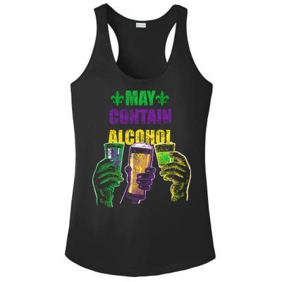 May Contain Alcohol Mardi Gras Ladies PosiCharge Competitor Racerback Tank