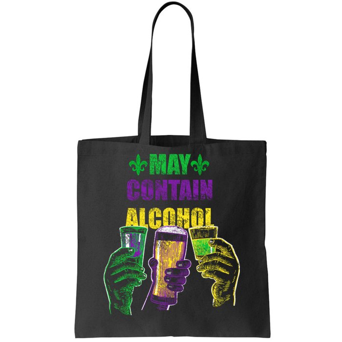 May Contain Alcohol Mardi Gras Tote Bag